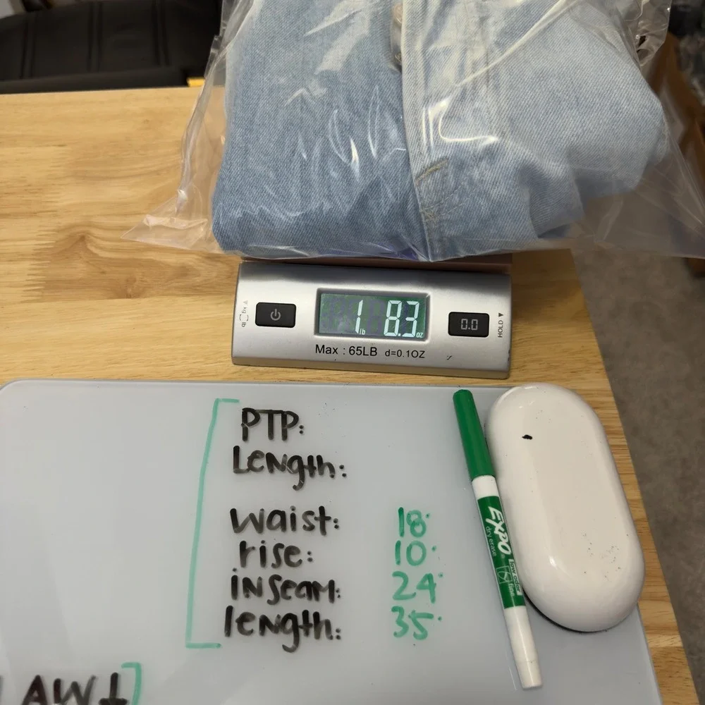 Frame Women Le Slouch Crop Jeans 33" Two Tone Light Wash‎ Button Fly Western - Picture 11 of 13